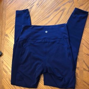 Lulu 7/8 yoga pant. Royal blue. Size 6